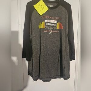 New Era Supernatural Graphic Tee - Black and Gray